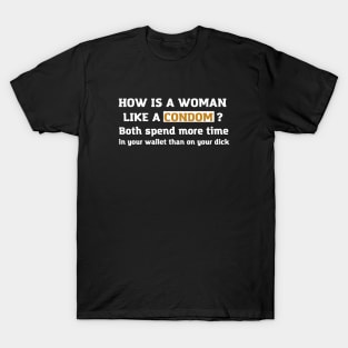 Offensive Adult Humor Woman Like A Condom T-Shirt